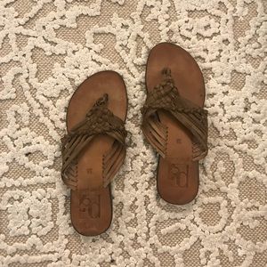 Brown woven sandals